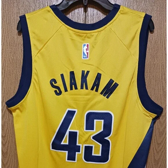 Pascal Siakam (Jordan)-(Pacers)-(Jersey)-(Yellow)-(Good Cond.)-(Size:XL)-$95.00 - Picture 7 of 12